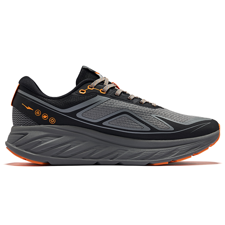 Erke Lightweight Rebound Lightweight Rebound Low top Qidan Technology Running Shoes Men’s Carbon Gray Black