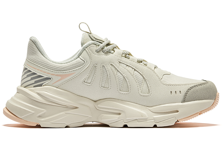 Erke Athleisure Abrasion Resistant Cushioning Low top Running Shoes Women’s Ivory White Gray