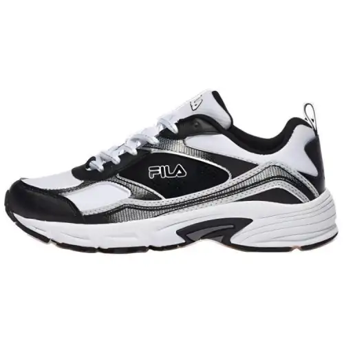 FILA Cushioning, Wear Resistant Low top Running Shoes Unisex Black White Korean Style