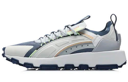 Li Ning Synthetic Leather Cushioning Slip Resistant Abrasion Resistant Breathable Support Low top Running Shoes Unisex