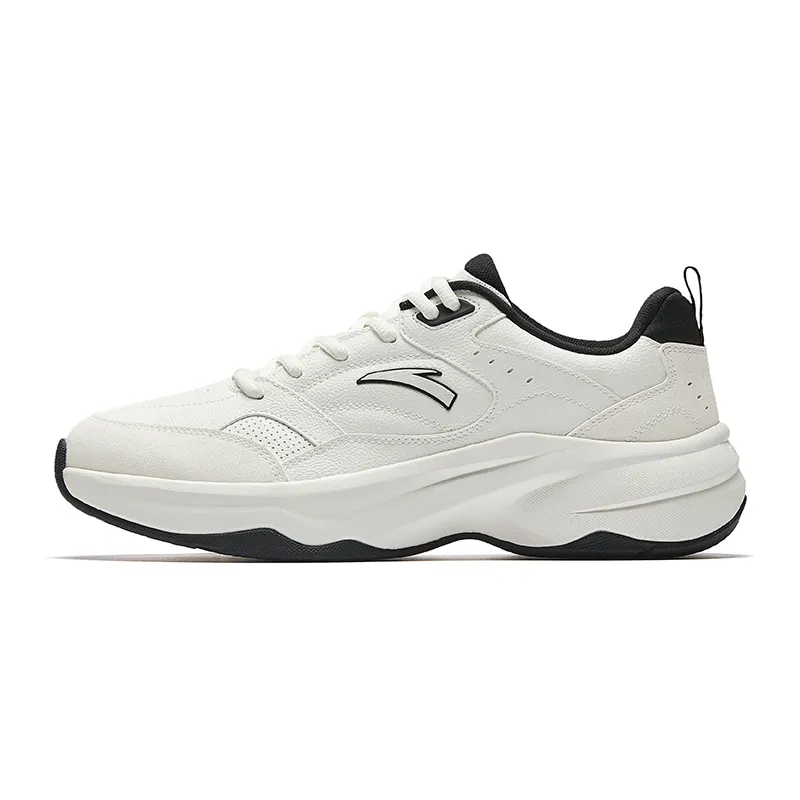 Anta ACE 2 Cushioning Lightweight Height Increasing Low top Casual Shoes Men's White Black