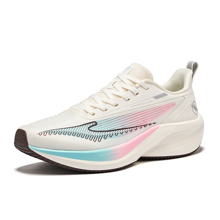Erke Cushioning, Wear Resistant Low top Running Shoes Men’s Microcrystal White Peach Blossom Pink