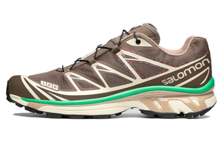 SALOMON Salomon XT-6 Mindful 2 front drawstring, mesh non-slip and wear-resistant wrapping, low-cut casual cross-country training urban commuting running shoes, same style for men and women, green brown