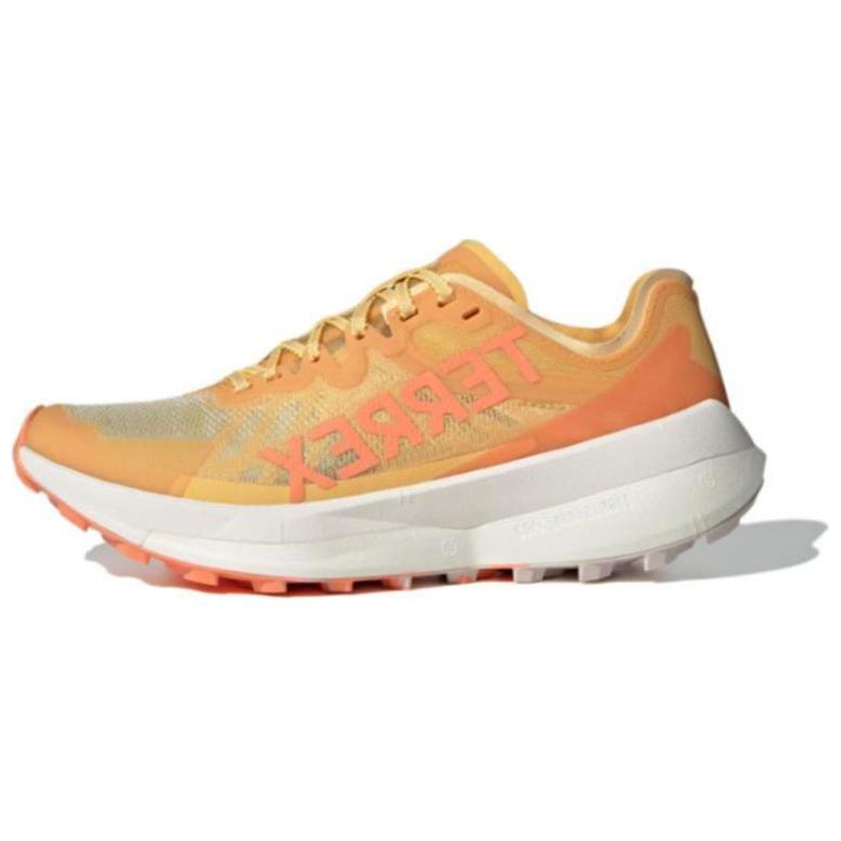 Adidas TERREX AGRAVIC SPEED comfortable shock-absorbing, non-slip and wear-resistant low-top running shoes for women, yellow and orange