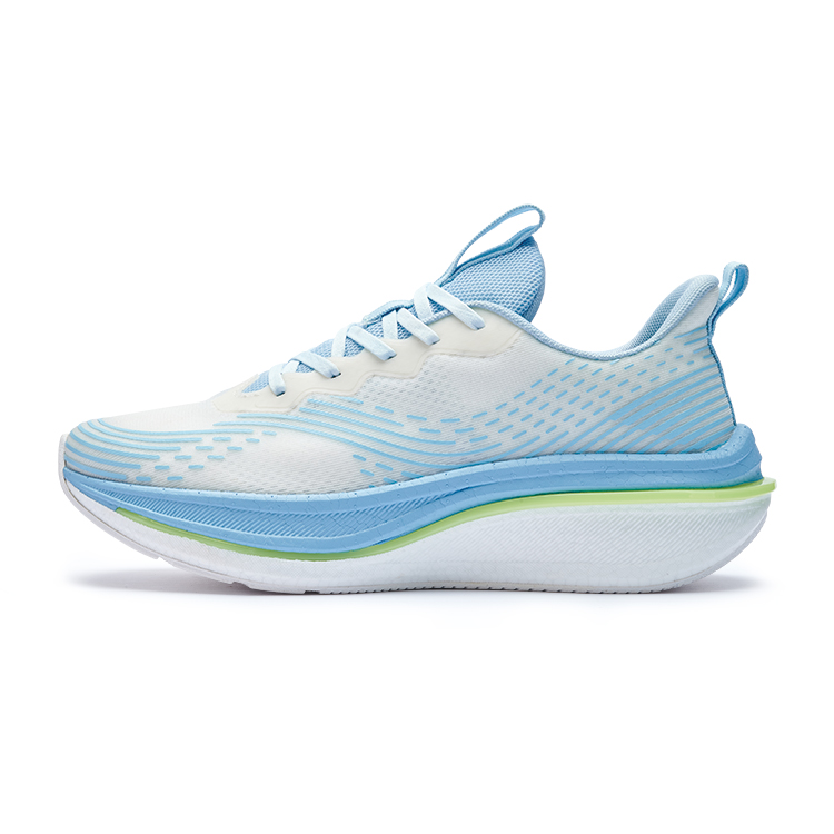 FINEPLAN Cushioning Breathable Cushioning Breathable Low top True Popcorn Midsole Running Shoes Unisex White Blue