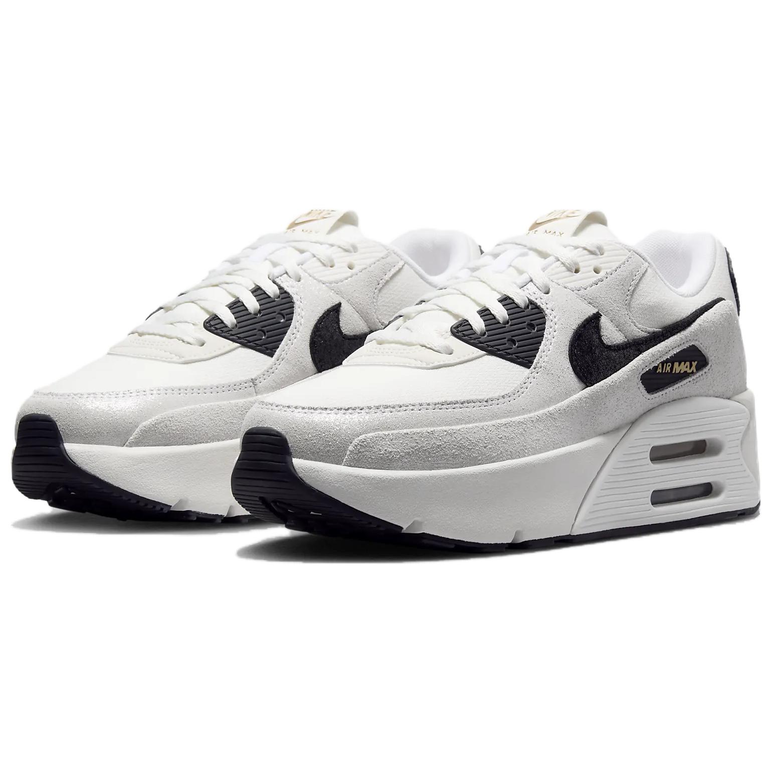Nike Air Max 90 LV8 White Metallic Gold Black Women’s