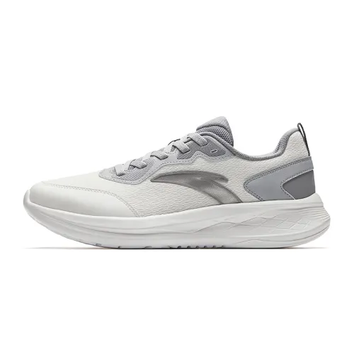 Anta Cushioning Slip Resistant Cushioning Slip Resistant Low top City Commuting Running Shoes Men's White Gray