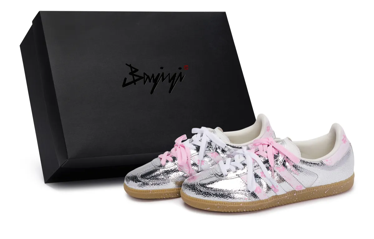 Adidas Originals SAMBA OG 811 Manufacturing, Pink Mist Flower Language, Special Shoe Box Abrasion Resistant