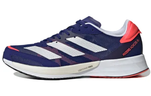 Adidas Adizero Adios 6 special comfortable fabric shock-absorbing non-slip wear-resistant breathable low-top carbon plate marathon running shoes men's indigo blue