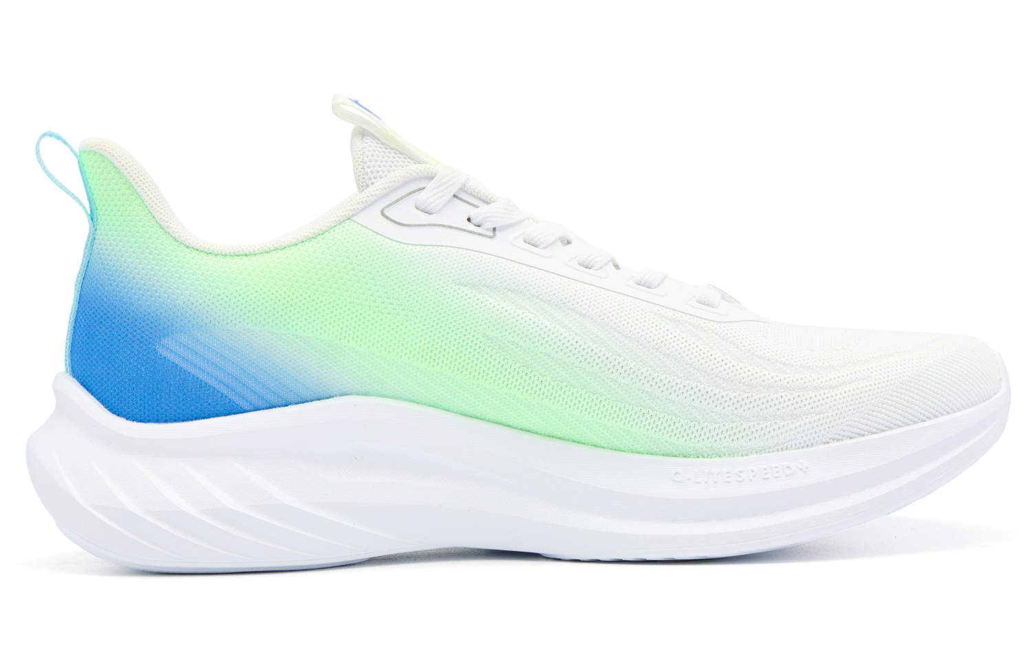 QIAODAN Cushioning Slip Resistant Abrasion Resistant Low top Casual Running Shoes Men’s White Green