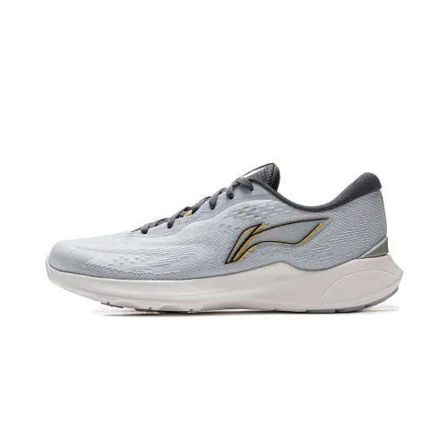 Li Ning Qingyi Cushioning Slip Resistant Abrasion Resistant Support Lightweight Low top Running Shoes Men's Dawn Gray