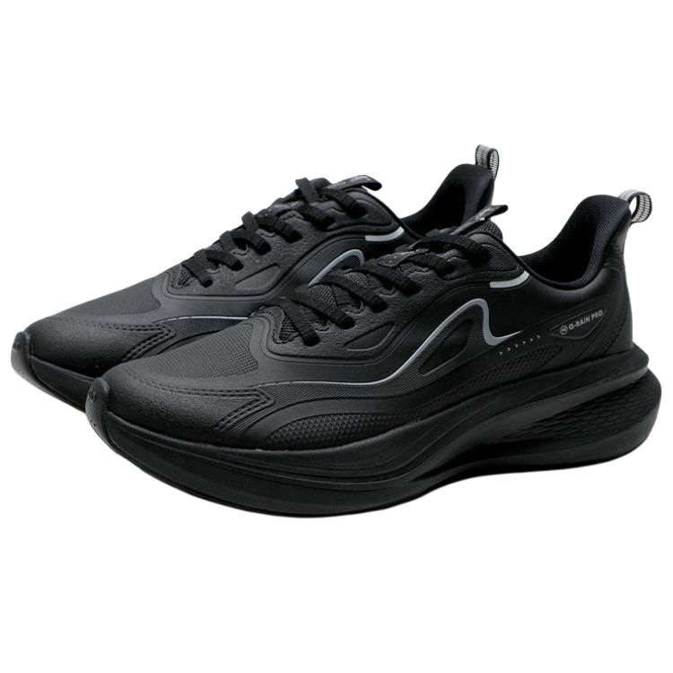 QIAODAN Slip Resistant Abrasion Resistant Slip Resistant Abrasion Resistant Low top Casual Running Shoes Men’s Black