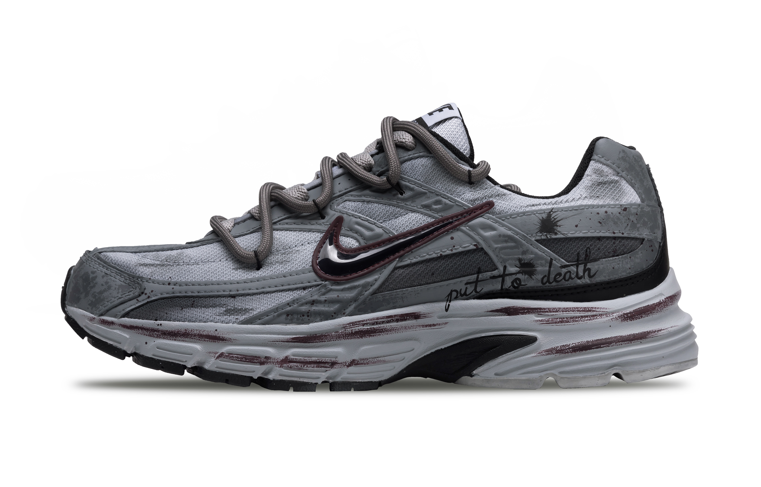 Nike Initiator Slip Resistant Low top Running Shoes Men’s Gray Black