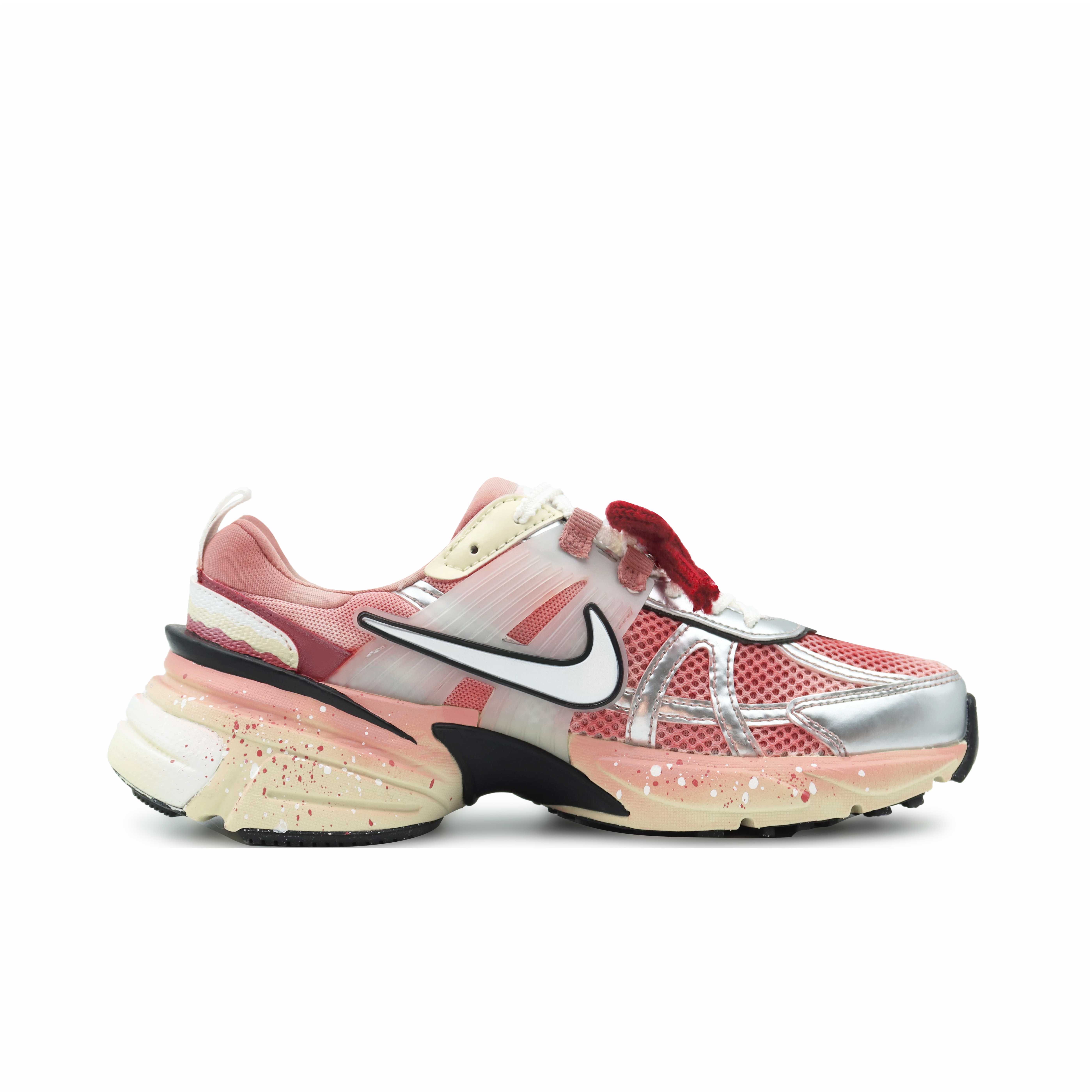 Nike V2K Run Low top Casual Running Shoes Women’s Silver Red