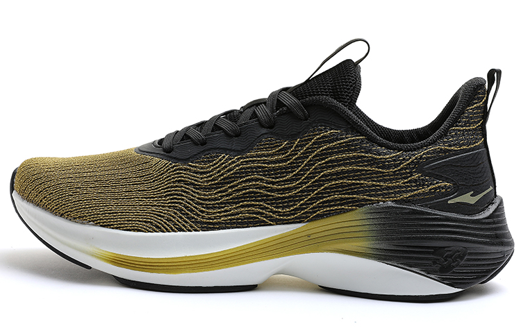 Erke Yidan Collection Lightweight Low top Running Shoes Men’s Black Gold