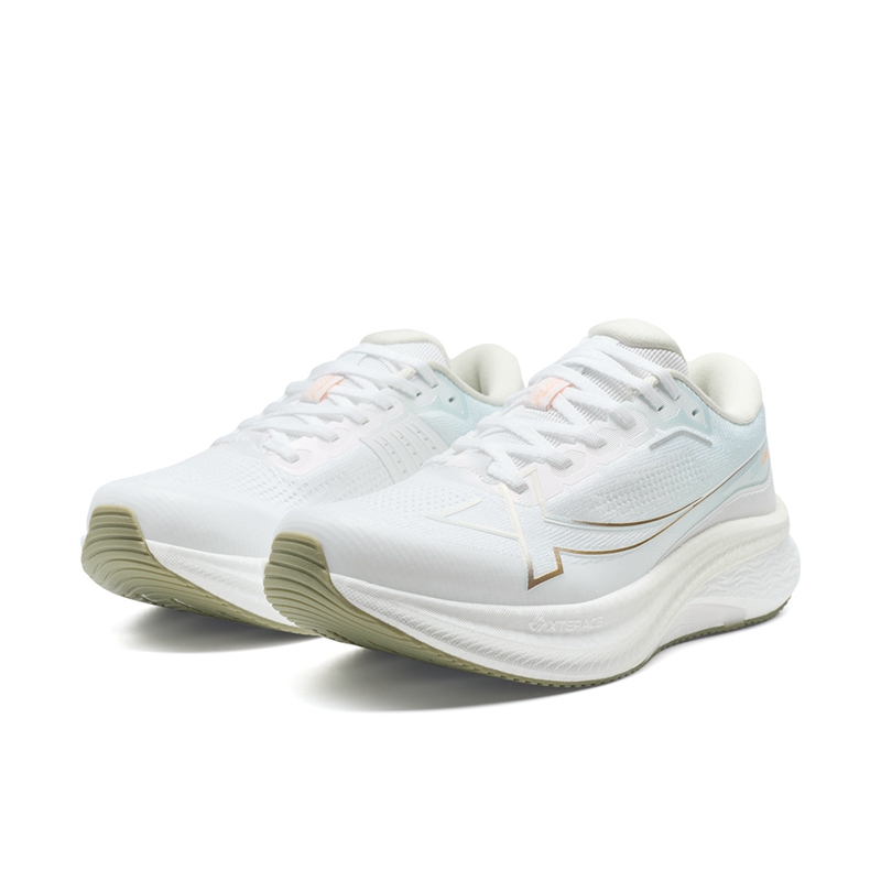 XTEP 2000km PLUS Textile Cushioning Slip Resistant Rebound Low top Training Sprint Running Shoes Women’s White