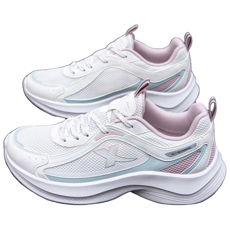 XTEP Abrasion Resistant Support Rebound Low top Casual Running Shoes Women’s White Green Pink