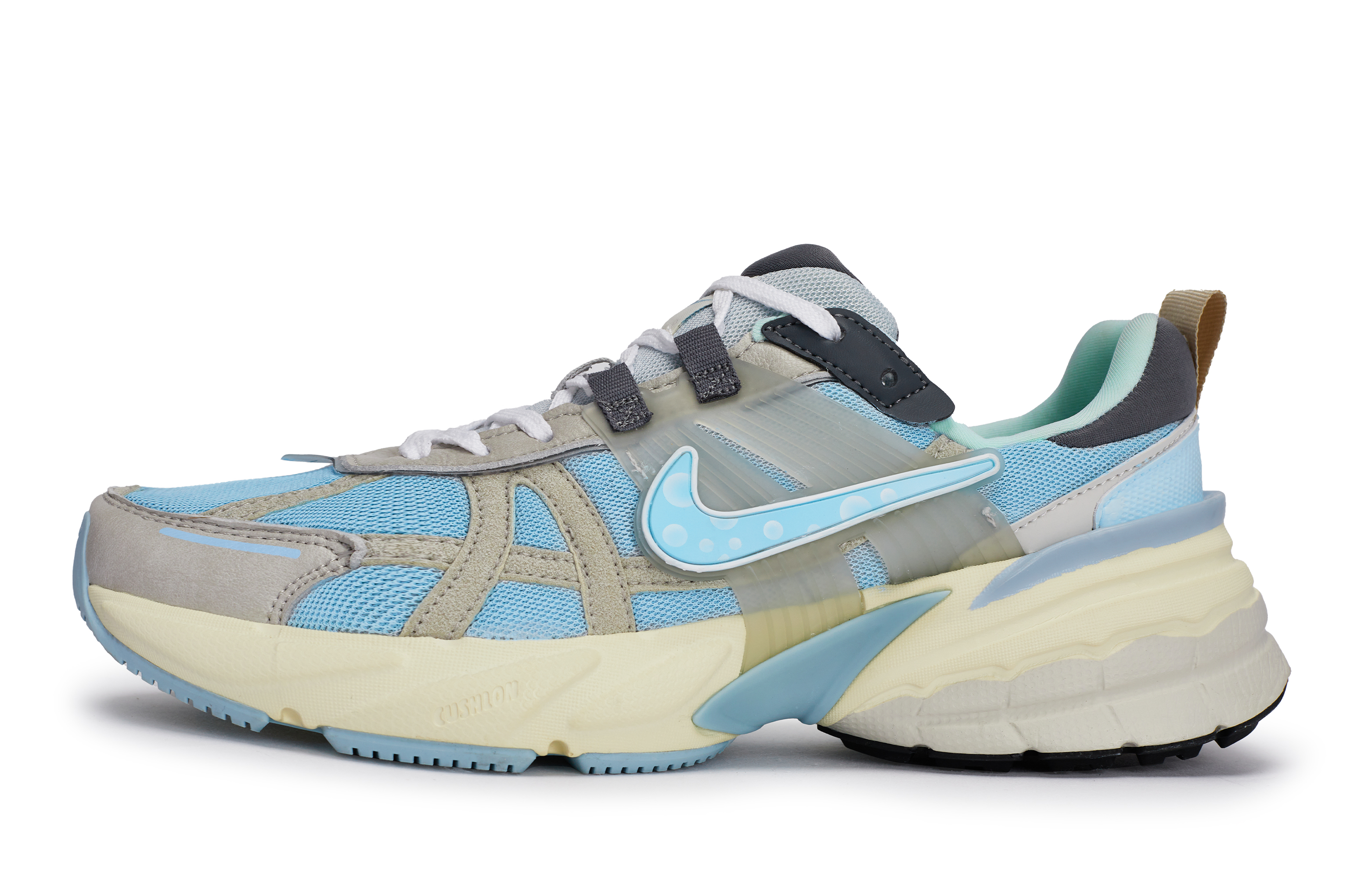 Nike V2K Run Mesh, Textile, Artificial Leather Slip Resistant Lightweight Non slip Lightweight Low top Running Shoes