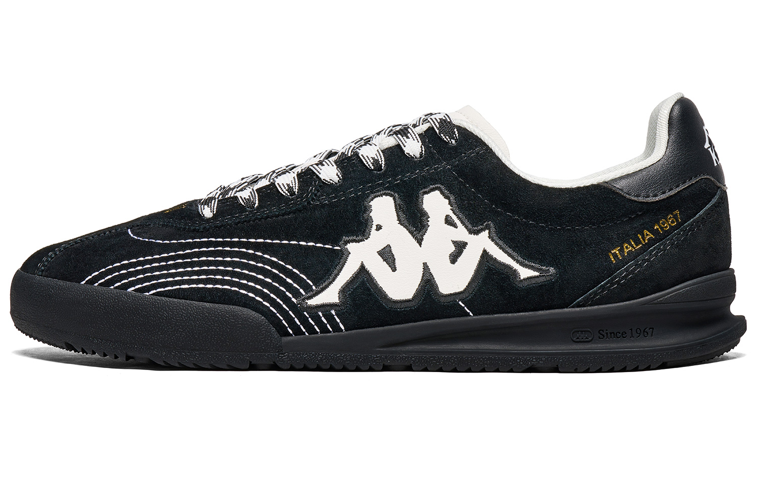 Kappa TIRO Back to Back Lightweight Low top German Army Trainers Unisex Black White