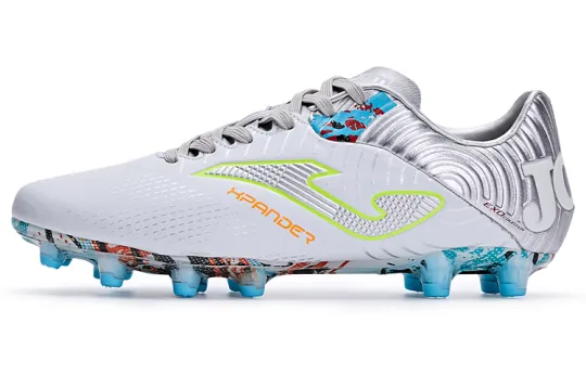 Joma Training FG Firm Ground Slip Resistant Abrasion Resistant Soccer Shoes Men's White Silver