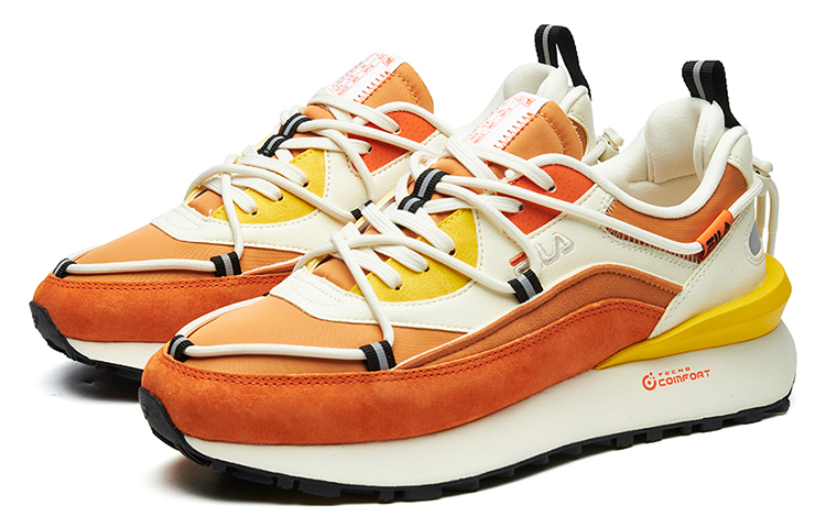 Женские кроссовки Fila FUSION Jogger DX (оранжево-белые) — 橙/古董白 — фото 3