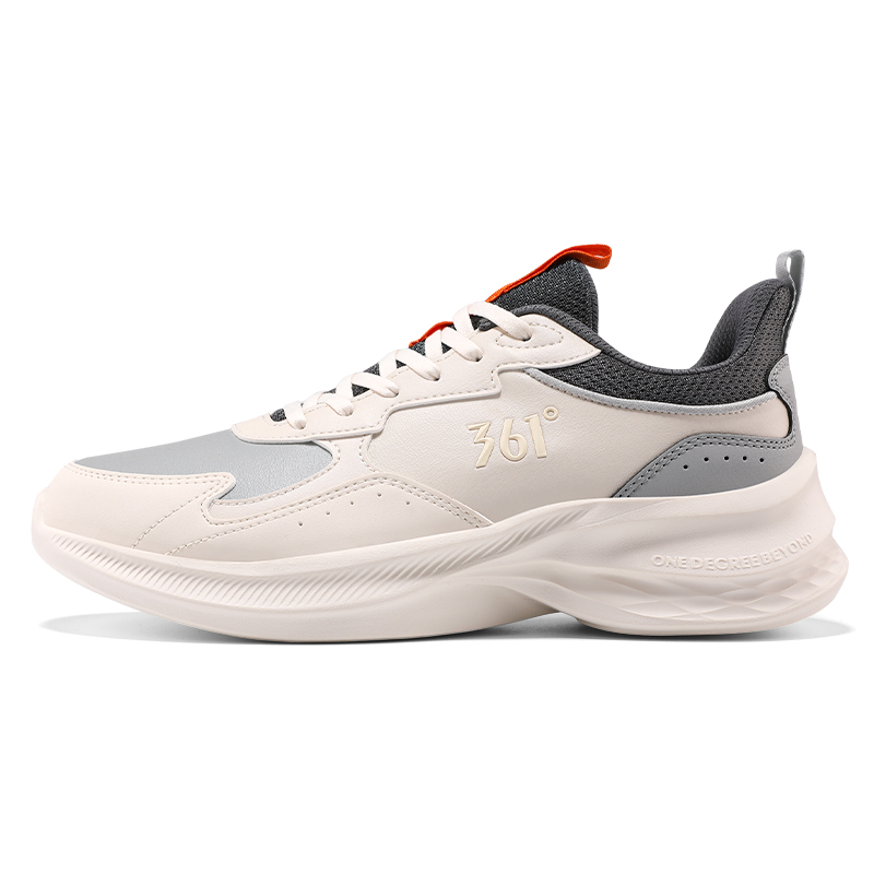 361° Slip Resistant Abrasion Resistant Low top Sprint Running Shoes Men’s Beige Gray