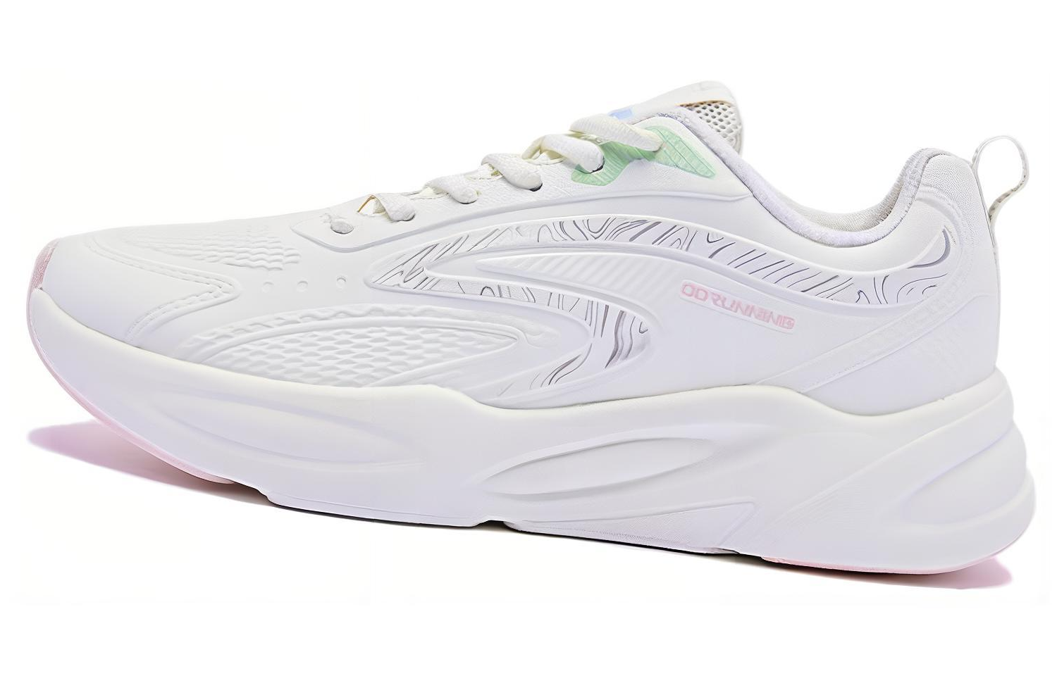 QIAODAN Fleece Lined Thermal Cushioning Lightweight Low top Running Shoes Women’s White Pink