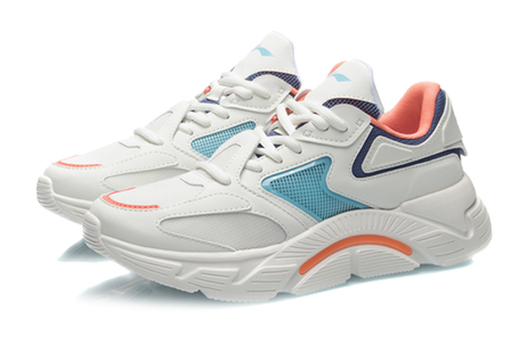 Li Ning Comfortable And Trendy Cushioning Slip Resistant Abrasion Resistant Low top Running Shoes Women’s Mist White