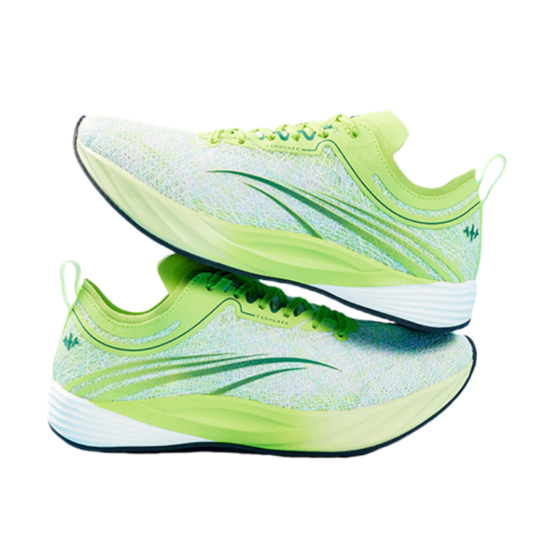 FENHUAKE Cushioning Slip Resistant Abrasion Resistant Low top Full Length Carbon Plate Running Shoes Unisex Green