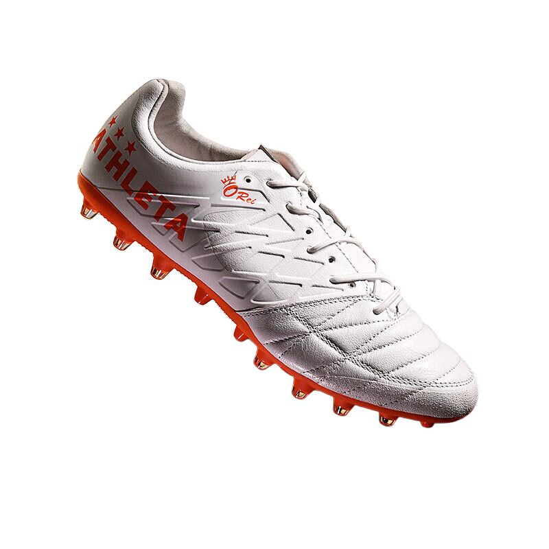 ATHLETA Wide Fit MG Multi Ground Artificial Turf Soccer Shoes Men’s White/Orange