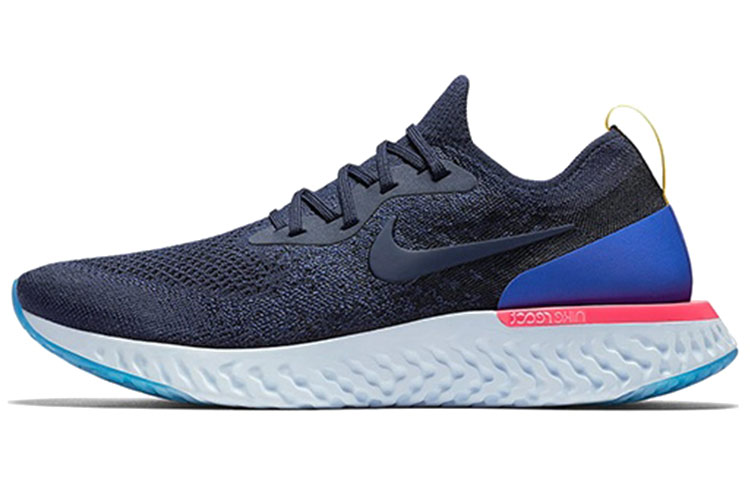 Nike Epic React Flyknit 2 College Flyline braiding cushioning casual support shock absorption Low top Running shoes Men's Navy