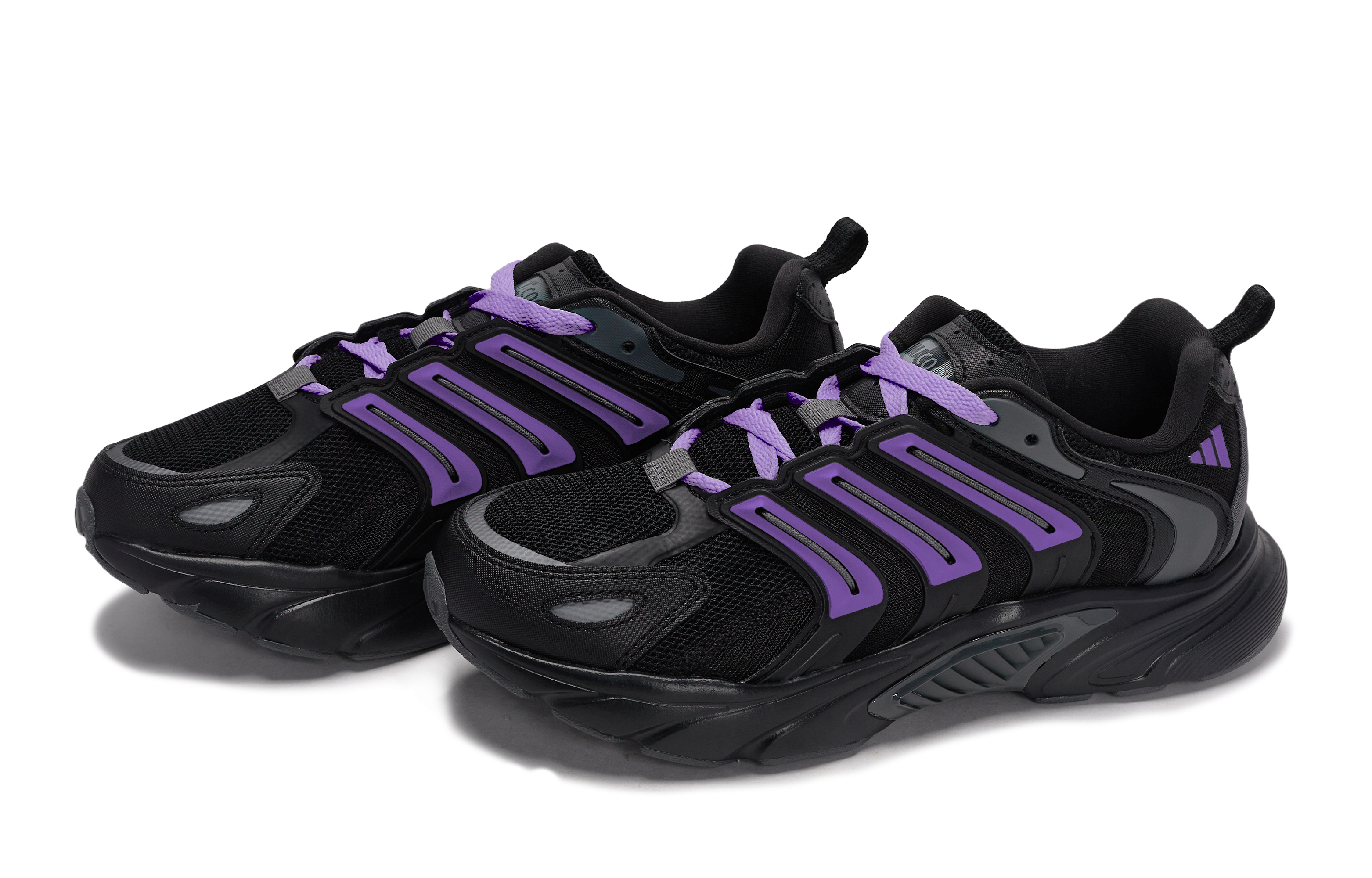 Adidas CLIMACOOL BOUNCE Slip Resistant Abrasion Resistant Low top Running Shoes Unisex Black Purple