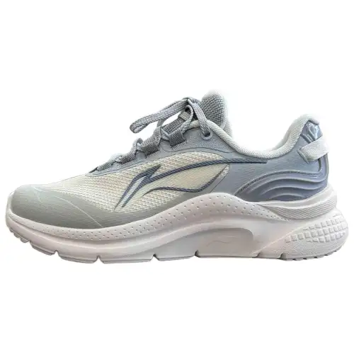 Li Ning Slip Resistant Abrasion Resistant Low top Casual Running Shoes Women's White Gray
