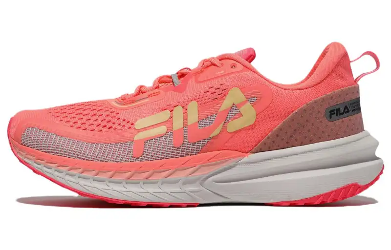 FILA Comfortable Abrasion Resistant Low top Running Shoes Unisex Red White Korean Style