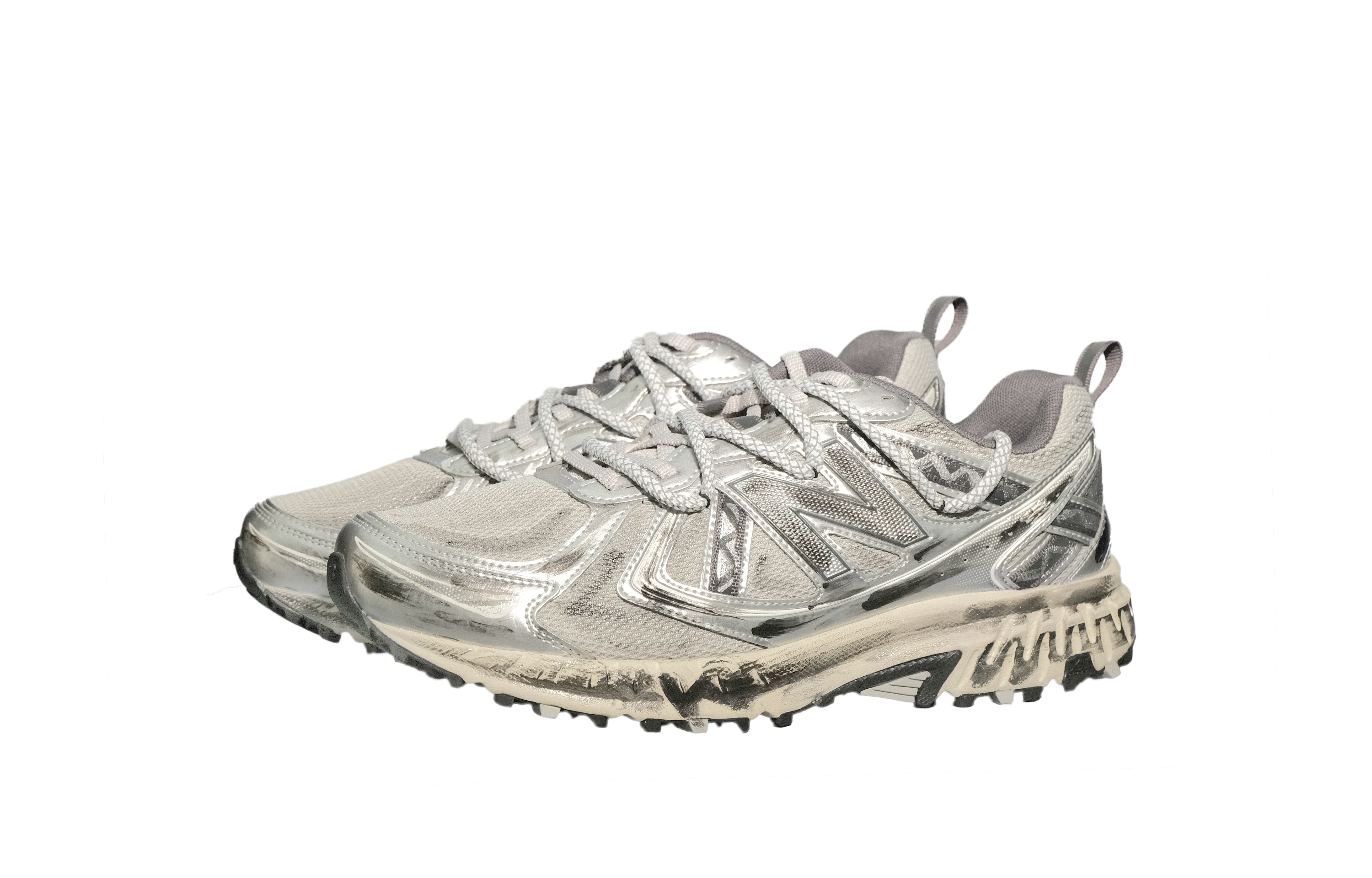 New Balance NB 410 V5 Abrasion Resistant Low top Running Shoes Unisex Silver Black