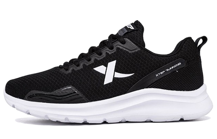 XTEP Cushioning Slip Resistant Abrasion Resistant Breathable Lightweight Low top Running Shoes Women’s Black White