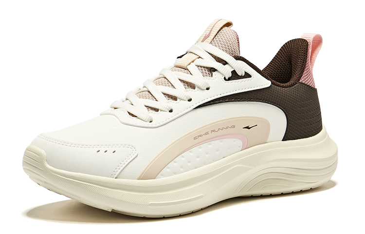 Erke Cushioning, Wear Resistant Low top Running Shoes Women’s Microcrystal White Dark Sandalwood