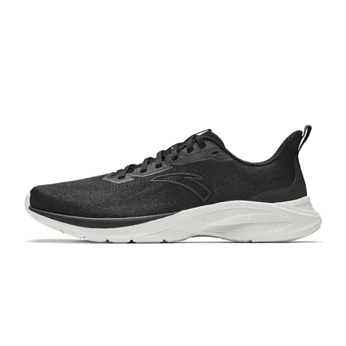 Anta Abrasion Resistant Slip Resistant Low top Casual Running Shoes Men's Black White