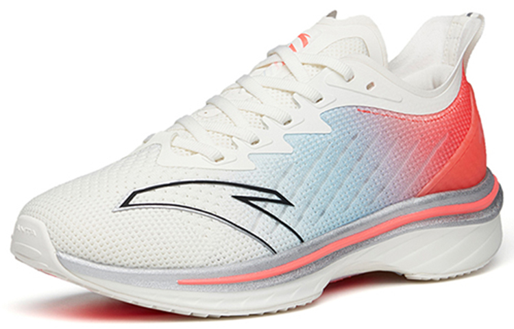 ANTA MACH 1.0 Running Shoes Women’s Low Top Ivory White/Light Azure/Neon Red