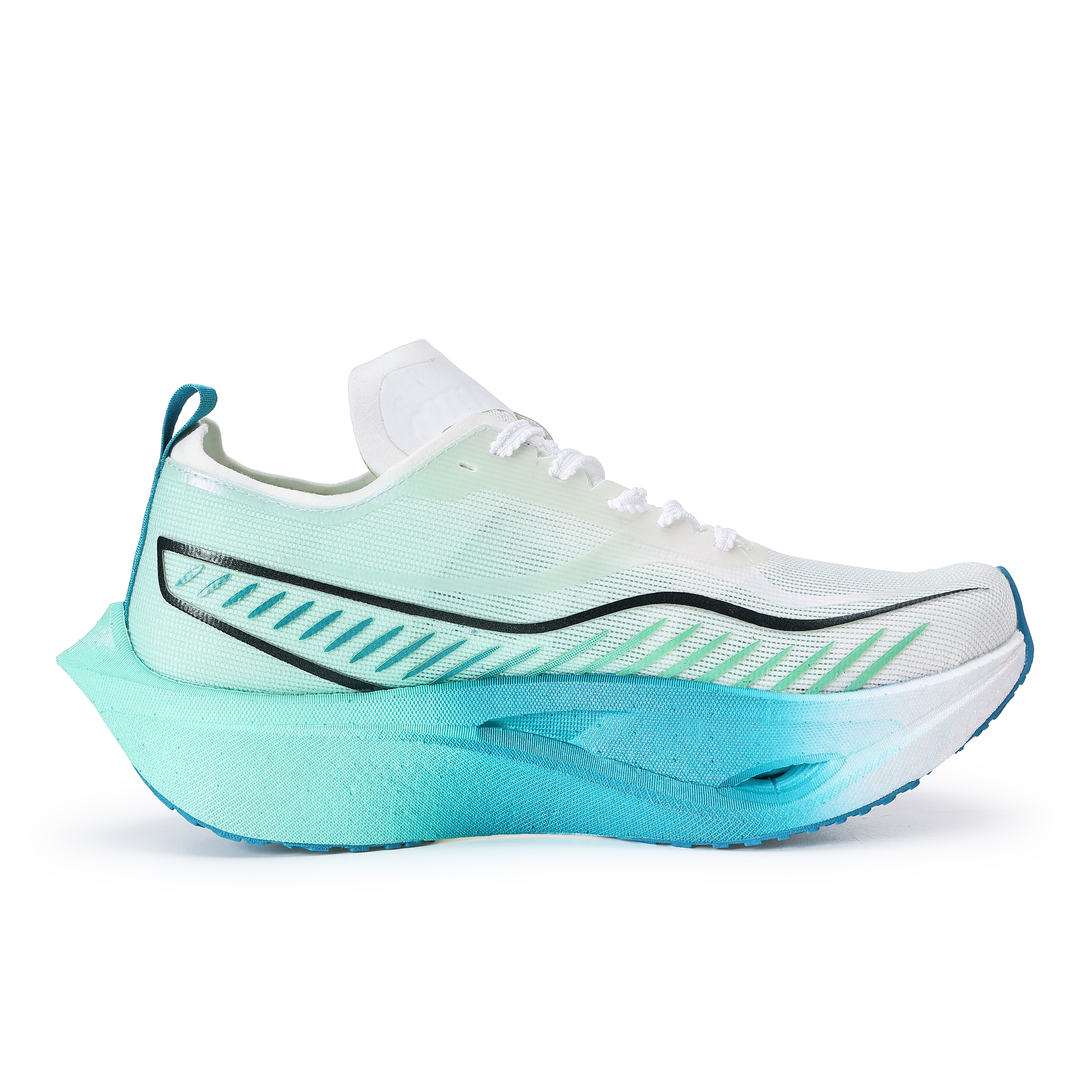 BYLEN Low top Genuine Carbon Plate Running Shoes Unisex Mismatched Color, Mint Blue