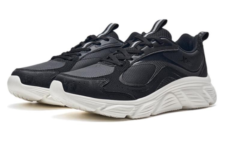 XTEP Cushioning Slip Resistant Abrasion Resistant Low top Running Shoes Men’s Black White