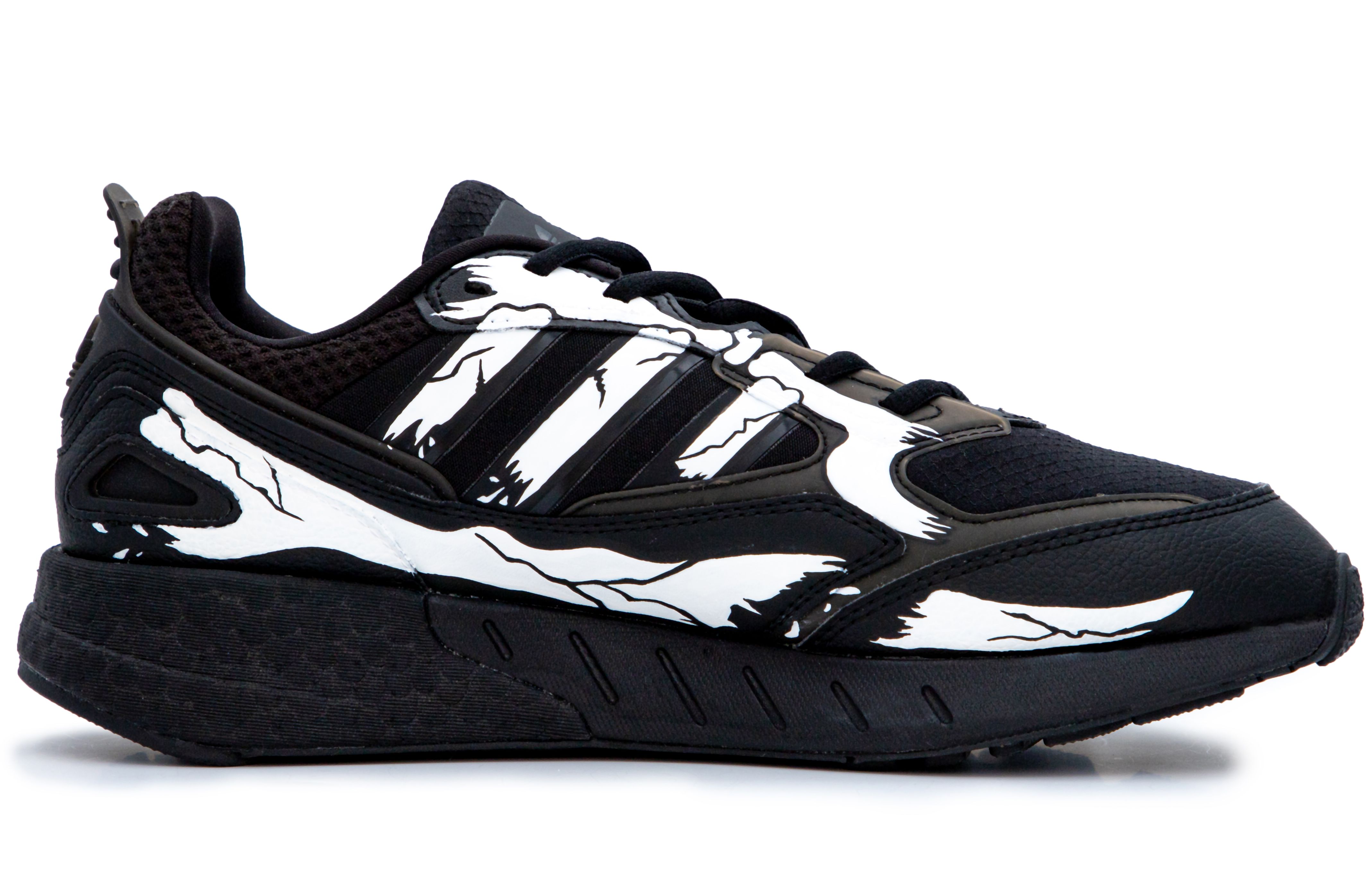 Adidas Originals ZX 1K Boost 2.0 Breathable And Lightweight Low top Mesh Fabric Running Shoes Men’s Black White