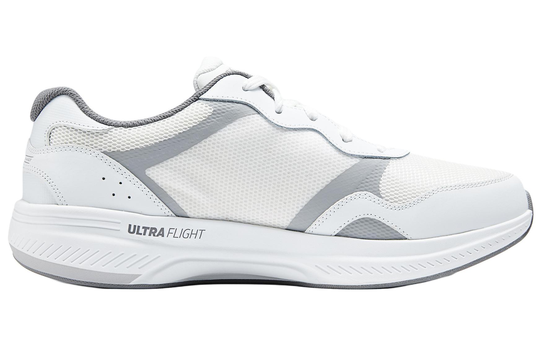 Skechers Go Run Pulse Mesh, Leather Cushioning, Wear Resistant Low top Running Shoes Men’s White Gray
