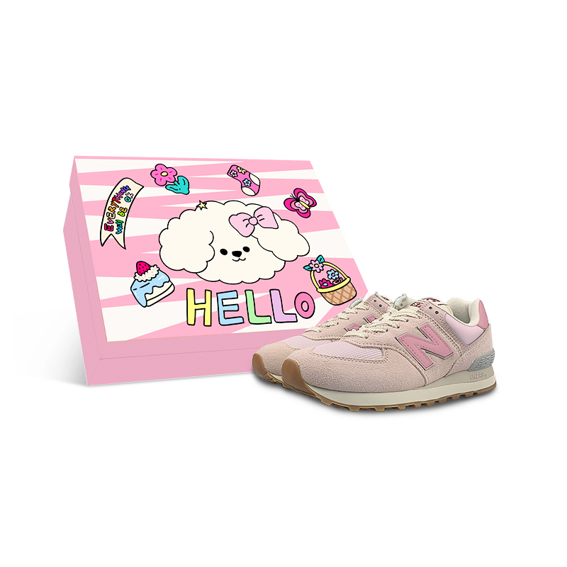 New Balance NB 574 Abrasion Resistant, Lightweight, And Breathable Low top Running Shoes Women’s Pink