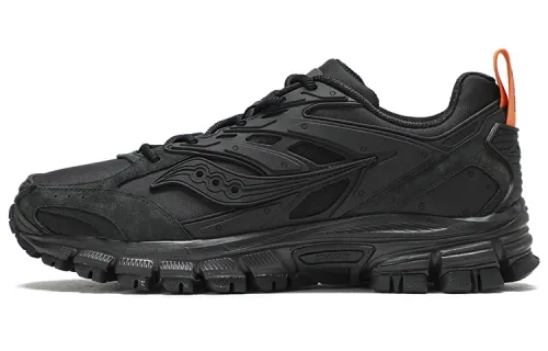 Saucony Textile, Leather Slip Resistant, Abrasion Resistant, Breathable Low top Casual Running Shoes Unisex Black