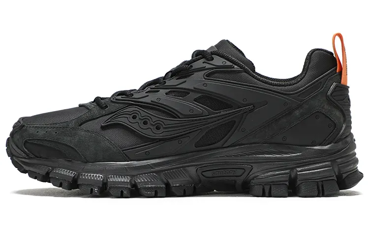 Saucony Textile, Leather Slip Resistant, Abrasion Resistant, Breathable Low top Casual Running Shoes Unisex Black