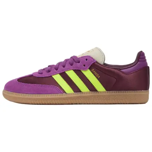 Adidas Originals SAMBA OG Abrasion Resistant Low top Skateboard Shoes Women's Purple Yellow