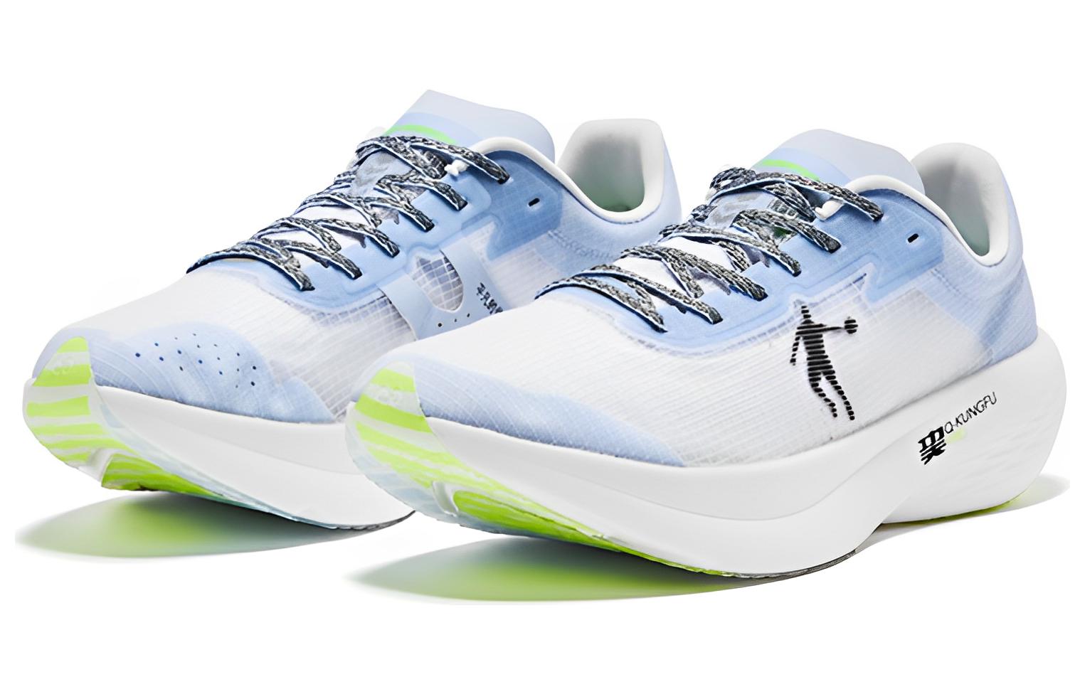QIAODAN Flying Shadow PB1.0 Cushioning Slip Resistant Abrasion Resistant Low top Running Shoes Men’s Blue Green