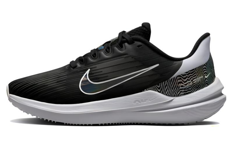 Nike Winflo 9 fitness comfortable and breathable fabric shock-absorbing, non-slip and wear-resistant low-top running shoes for women, black and white