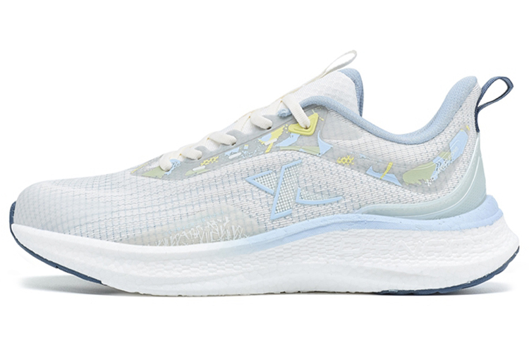 XTEP Dynamic Foam Slip Resistant, Abrasion Resistant, Breathable Low top Running Shoes Women’s White Blue